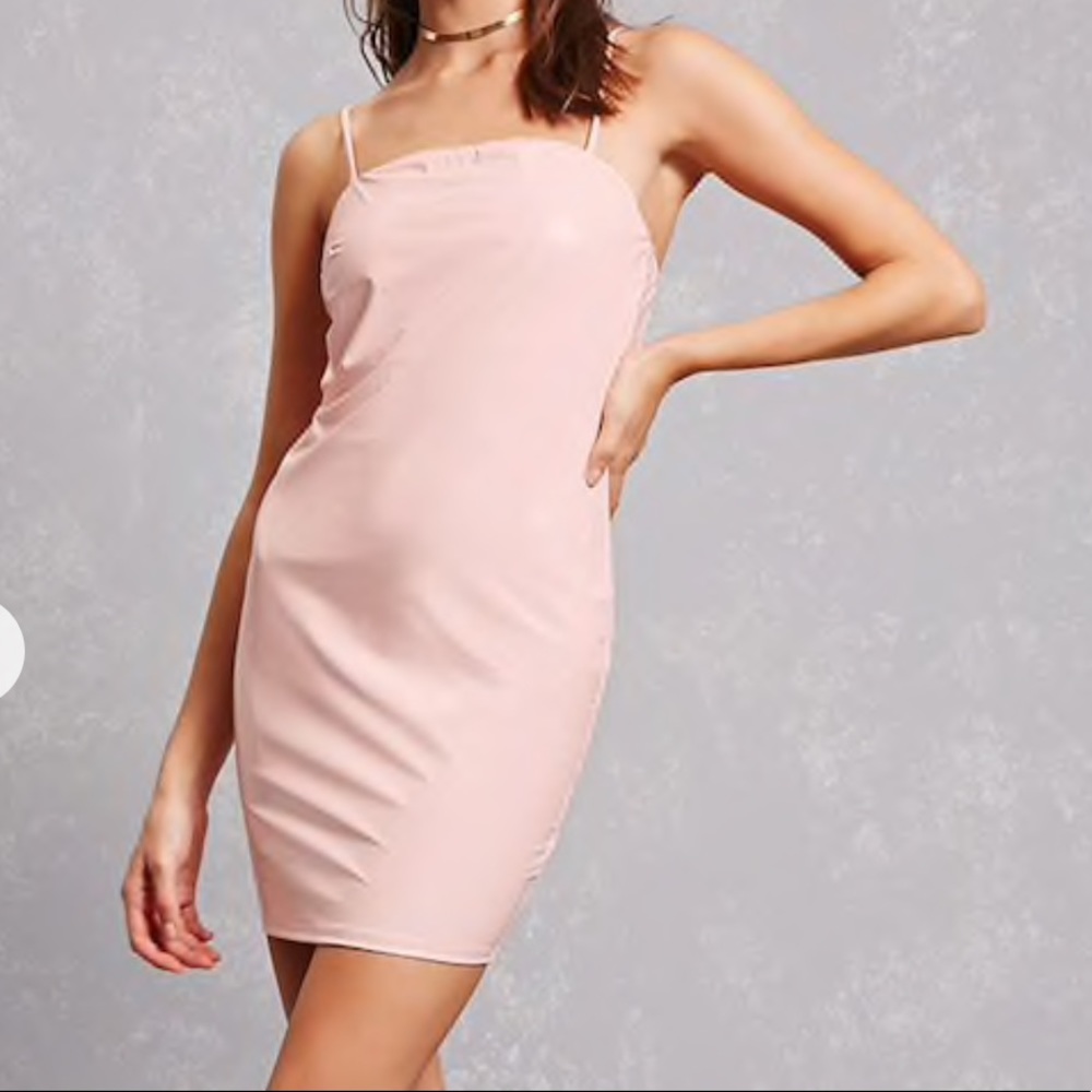 Pink pleather dress new with tags 💕💕